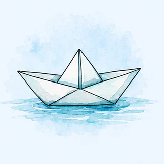 Ilustración de barco de papel